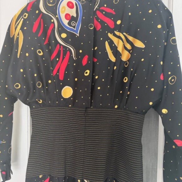 Ibe Vintage Silk Dress Celestial Moon Whimsigoth Artsy - Picture 3 of 10